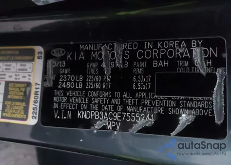 2014 Kia Sportage Lx из США, поврежденный, VIN KNDPB3AC9E7555241